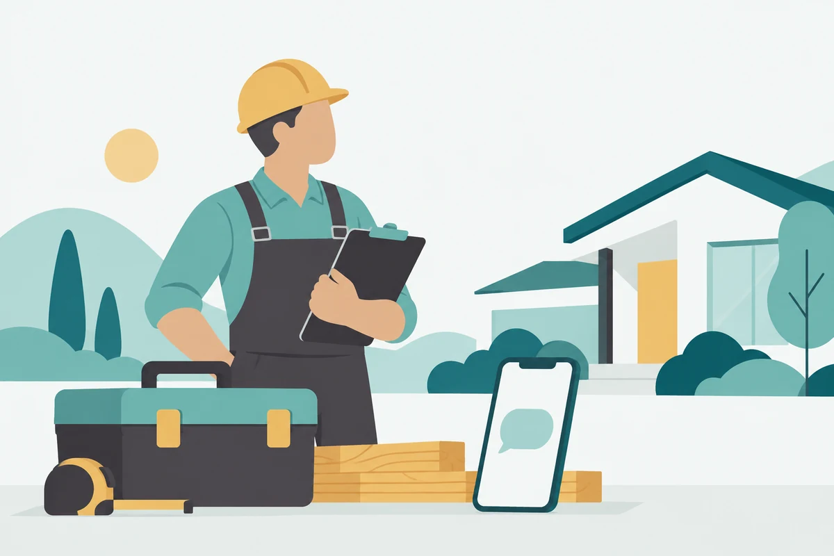 Illustration of an electrician with tools and a calendar with scheduled visits