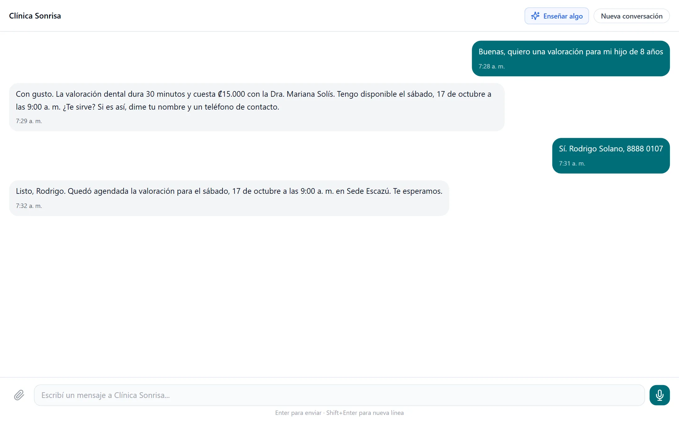 Chat web de un negocio abierto sobre su sitio